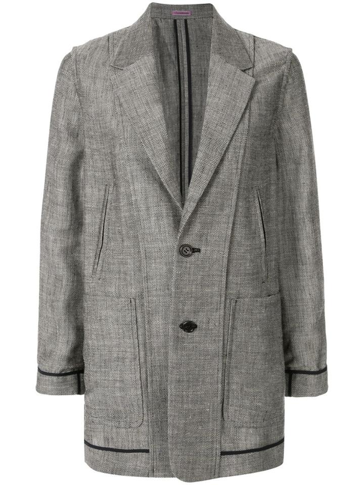 Undercover Single Breasted Chevron Blazer - Grey