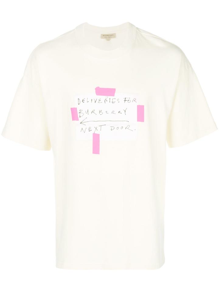 Burberry Deliveries Sign Print T-shirt - White