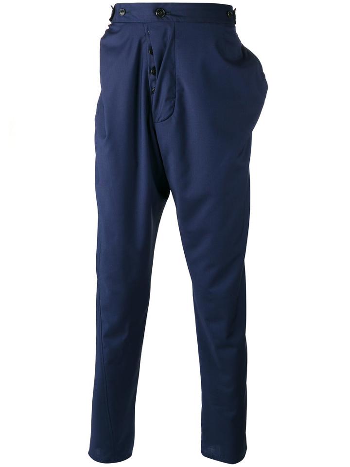 Vivienne Westwood Man - Drop Crotch Trousers - Men - Cotton/viscose/virgin Wool - 52, Blue, Cotton/viscose/virgin Wool