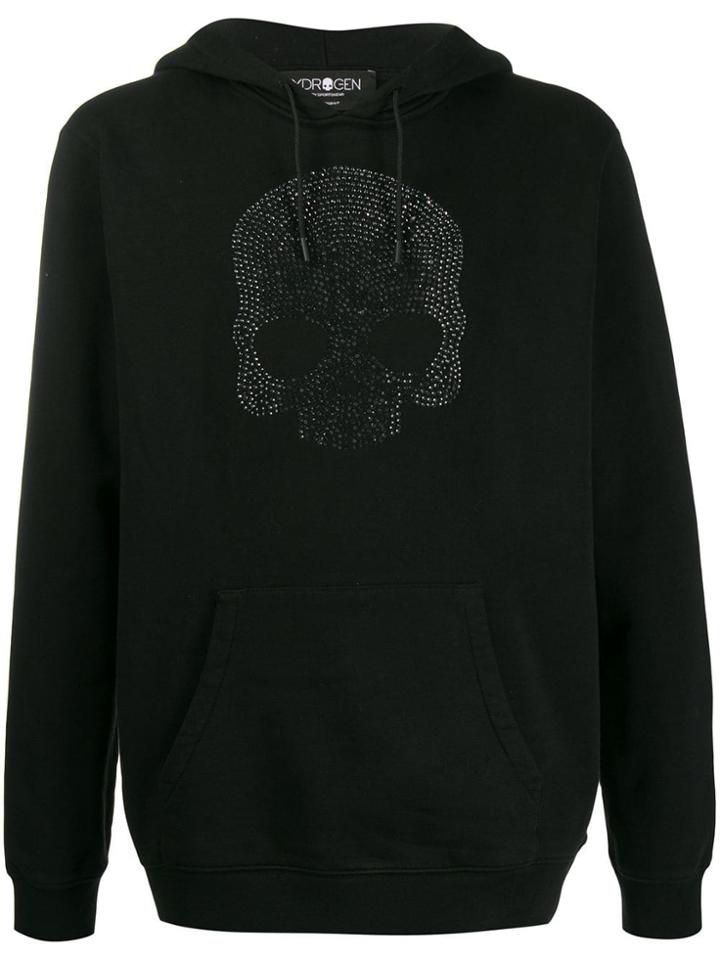 Hydrogen Rhinestone Skull Hoodie - Black