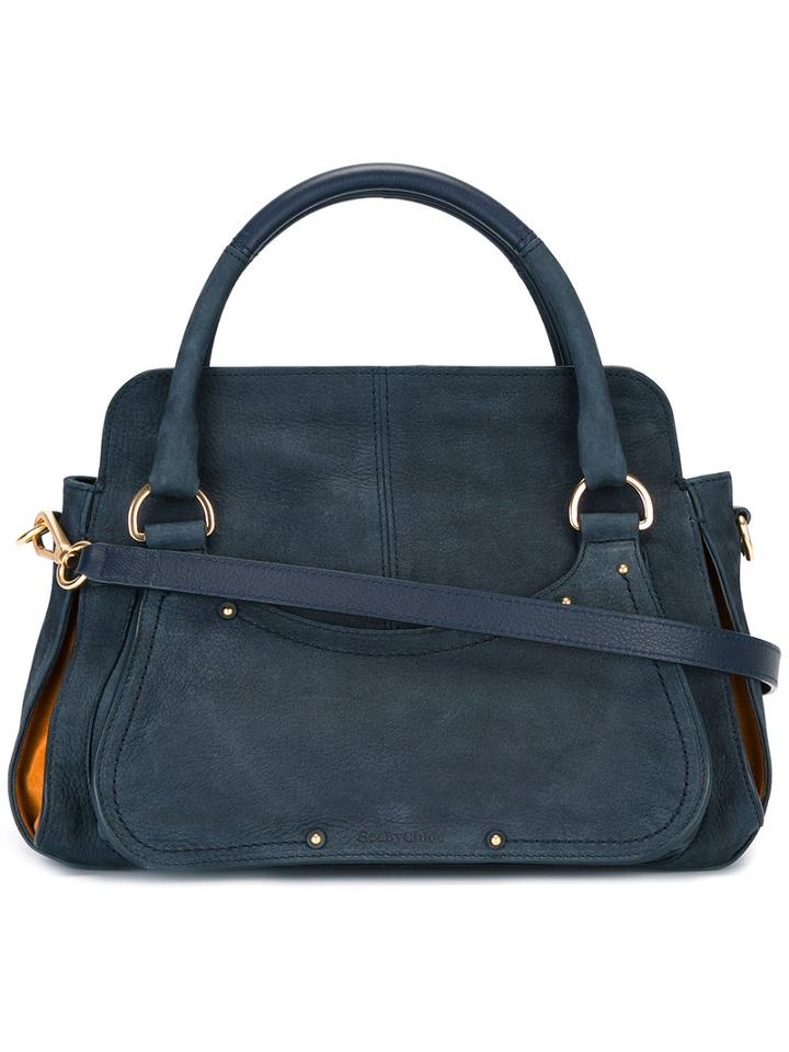 See By Chloé Miya Shoulder Bag, Women's, Blue, Calf Leather