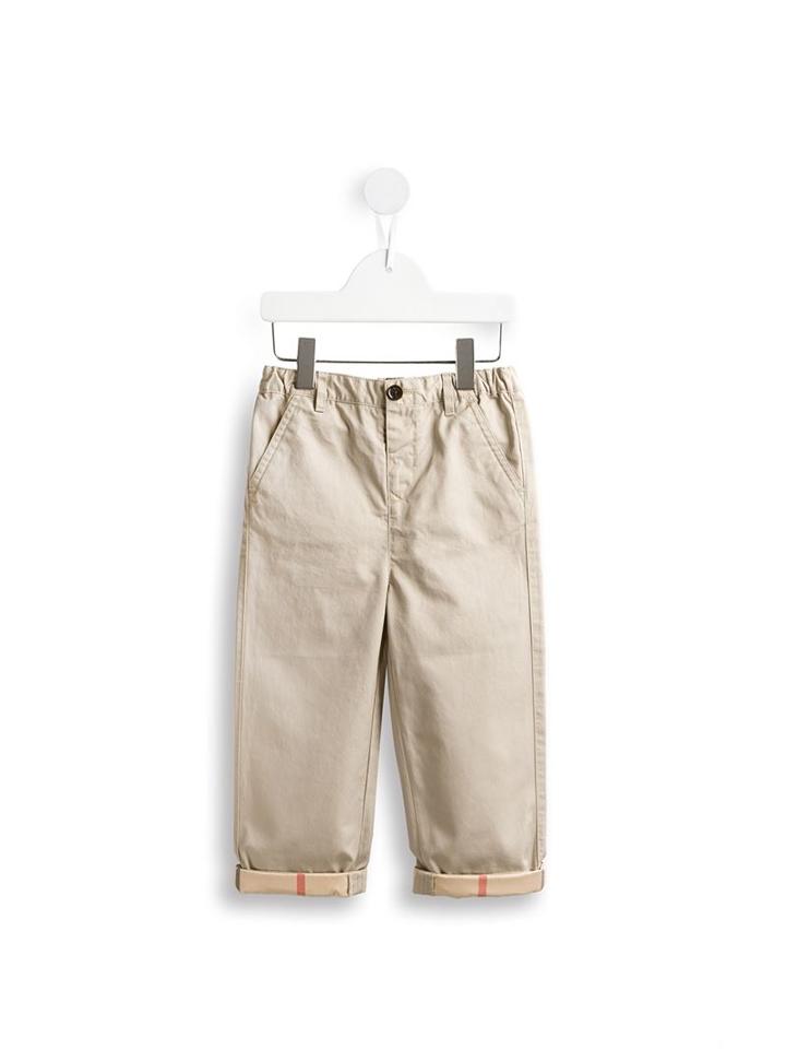 Burberry Kids - Check Cuff Chinos - Kids - Cotton - 12 Mth, Nude/neutrals