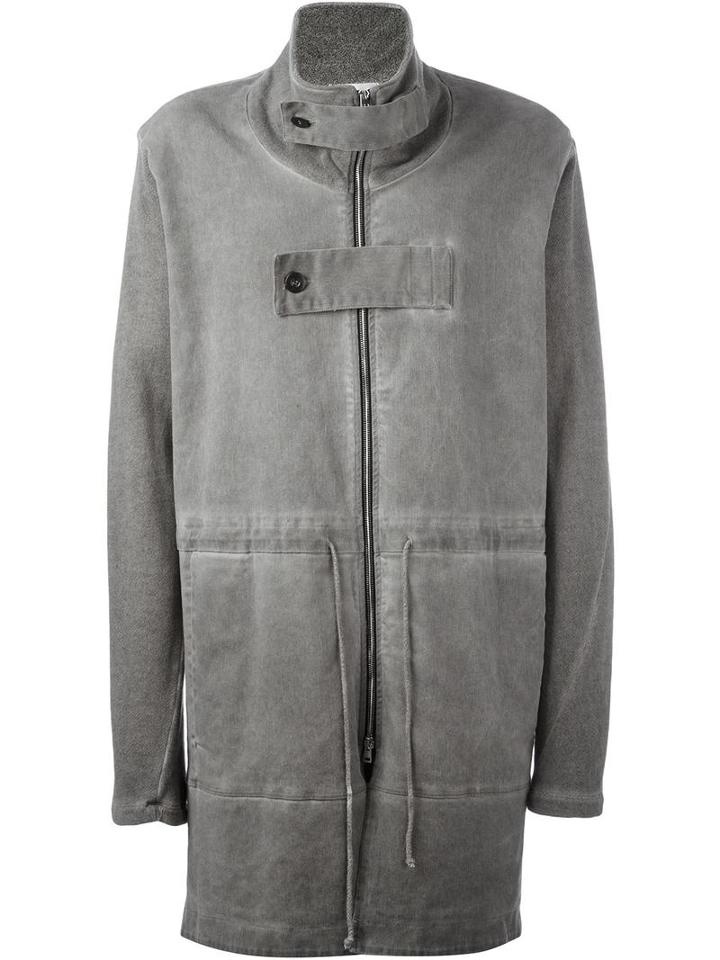 Lost & Found Rooms Stonewashed Effect Coat, Men's, Size: Small, Grey, Cotton/spandex/elastane