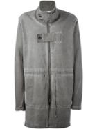 Lost & Found Rooms Stonewashed Effect Coat, Men's, Size: Small, Grey, Cotton/spandex/elastane
