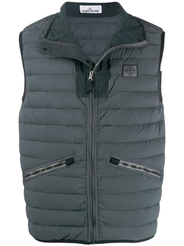 Stone Island Logo Padded Gilet - Grey