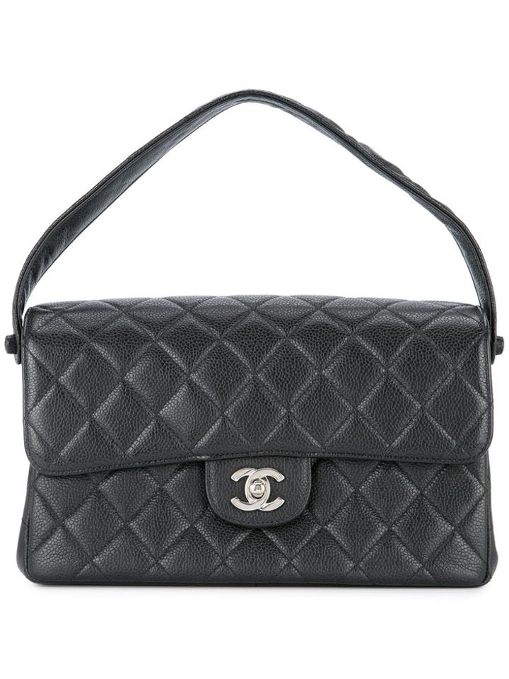 Chanel Pre-owned Side Flaps Shoulder Bag - Black
