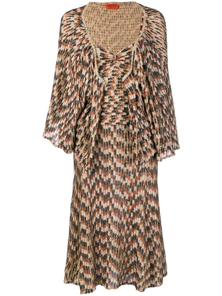 Missoni Pre-owned Draped Cape Midi Dress - Metallic