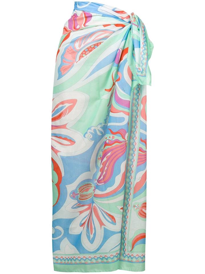 Emilio Pucci Printed Sarong Wrap - Blue