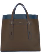 Furla - Contrast Detail Structured Tote - Men - Leather - One Size, Brown, Leather