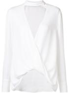 Derek Lam 10 Crosby Deep V-neck Longsleeved Blouse, Women's, Size: 4, White, Silk