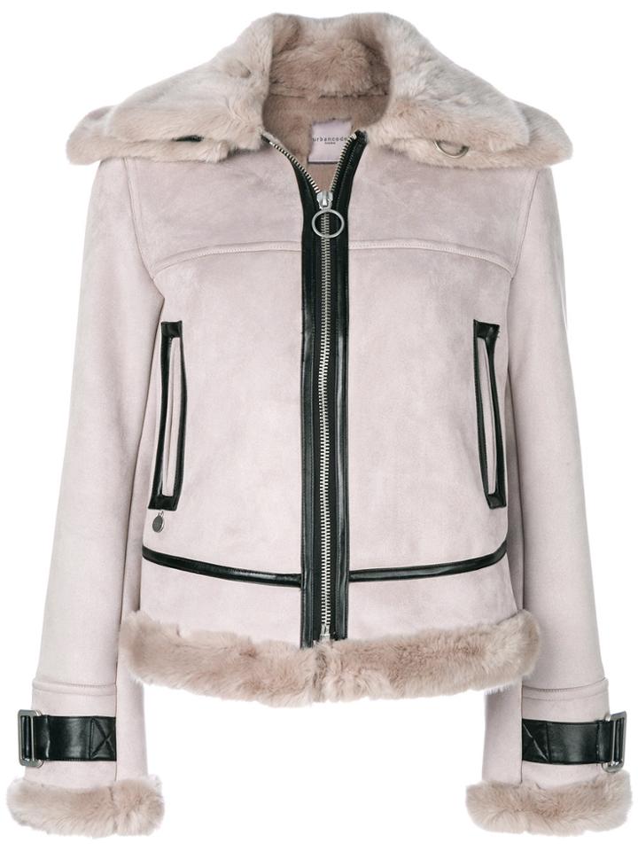 Urbancode Faux Fur Shearling Coat - Nude & Neutrals