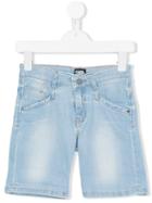 Karl Lagerfeld Kids - Stonewashed Denim Shorts - Kids - Cotton/polyester/spandex/elastane - 10 Yrs, Blue