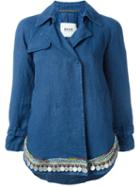 Bazar Deluxe Beaded Jacket, Women's, Size: 42, Blue, Linen/flax