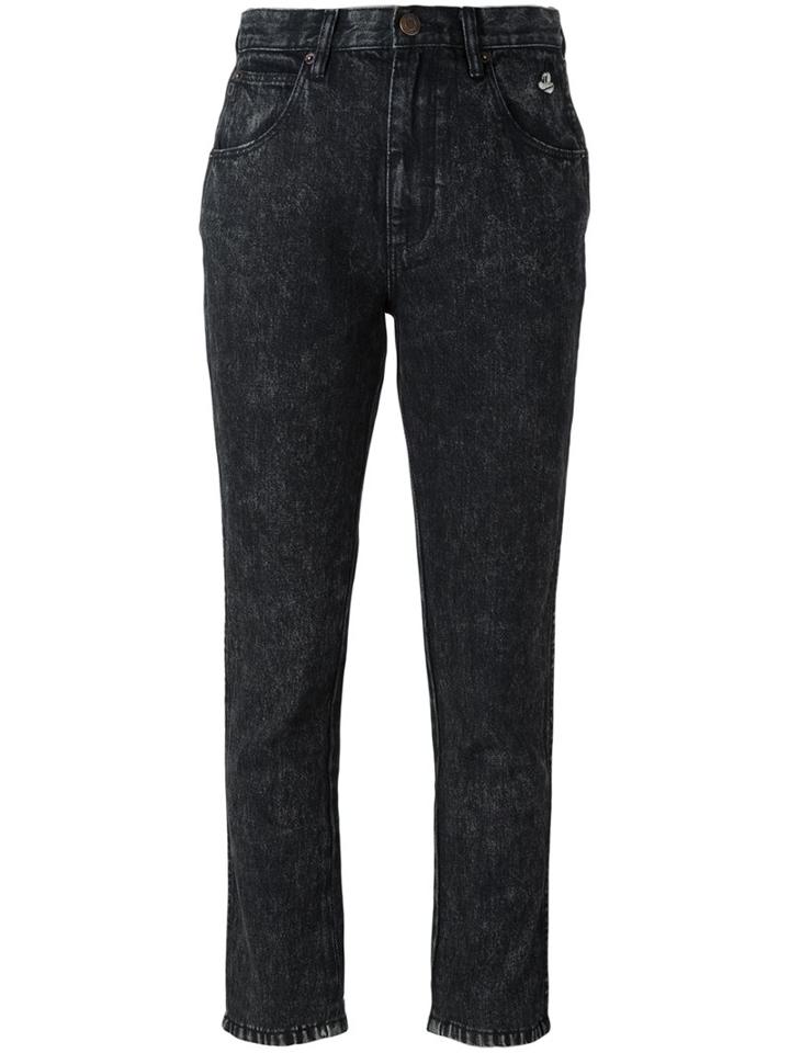 Marc Jacobs Acid Wash Slim Jeans, Women's, Size: 26, Black, Cotton