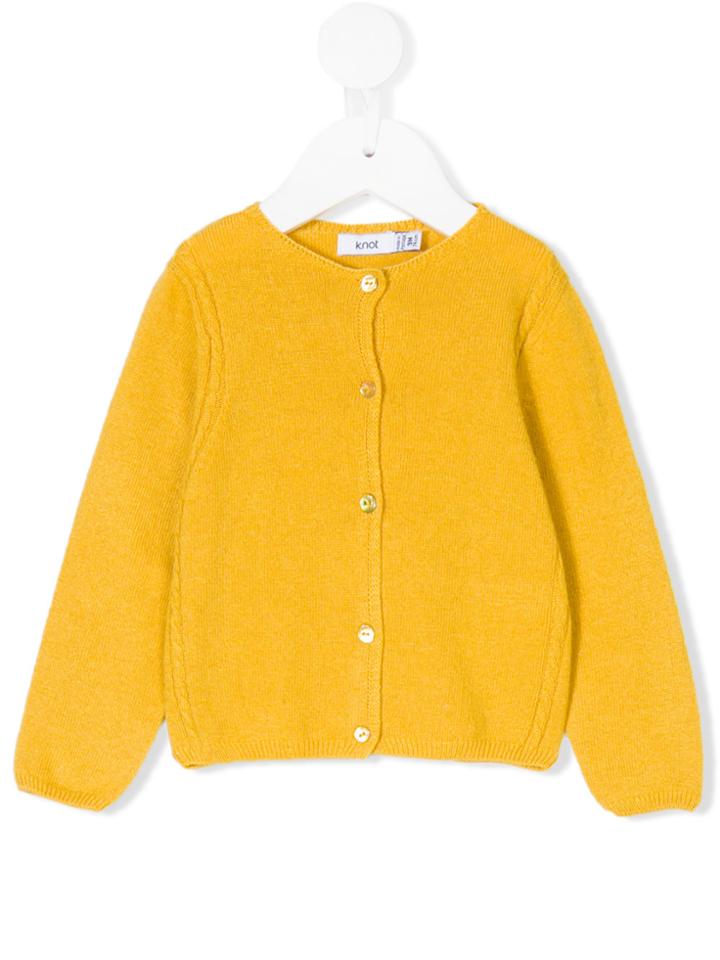 Knot Cable Cardigan - Yellow & Orange