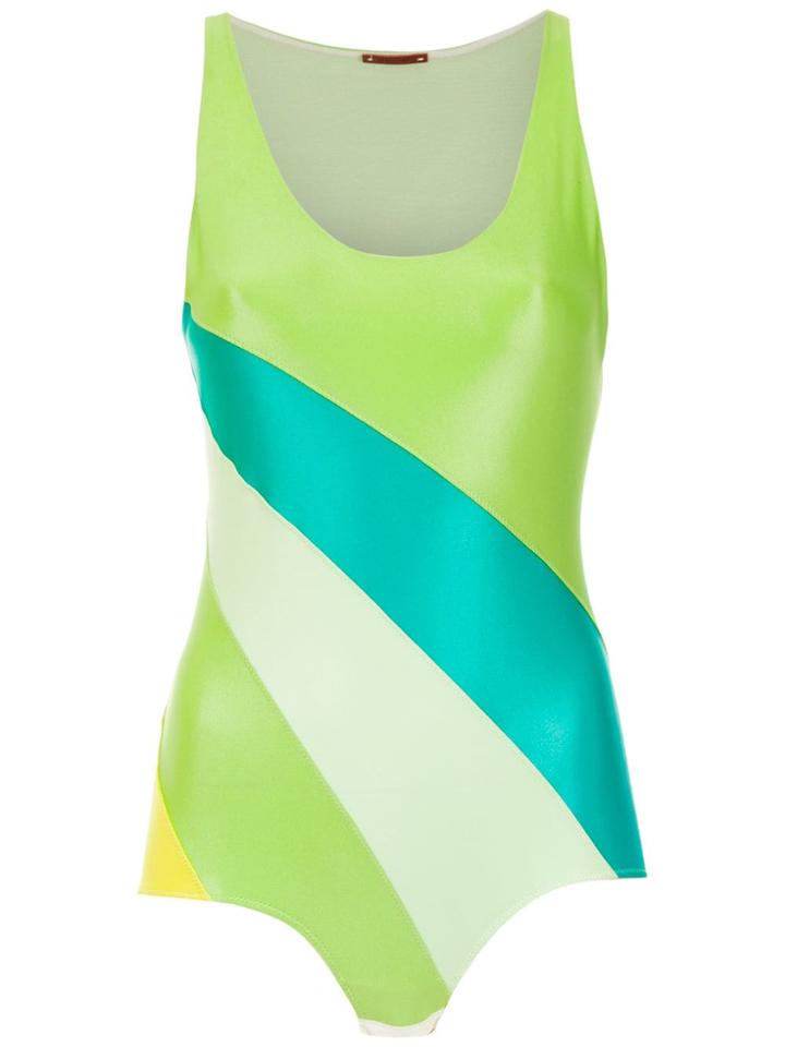 À La Garçonne Panelled Bodysuit - Green