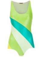 À La Garçonne Panelled Bodysuit - Green