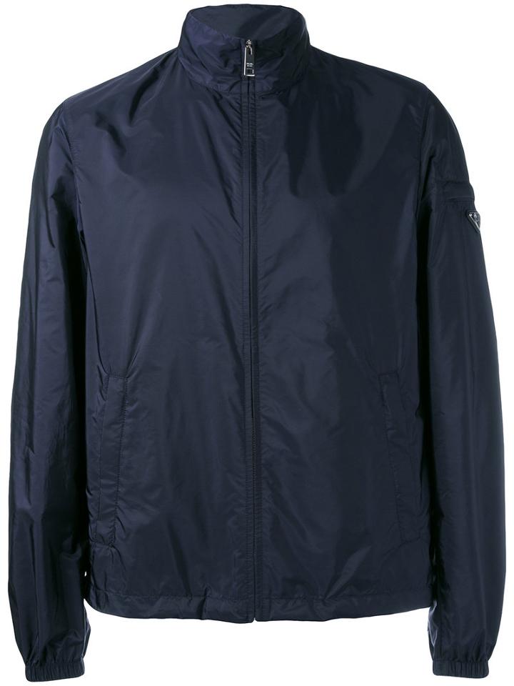 Prada Elasticated Cuffs Jacket, Men's, Size: 54, Blue, Polyamide
