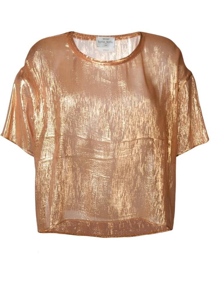 Forte Forte Short-sleeve Flared Top - Gold