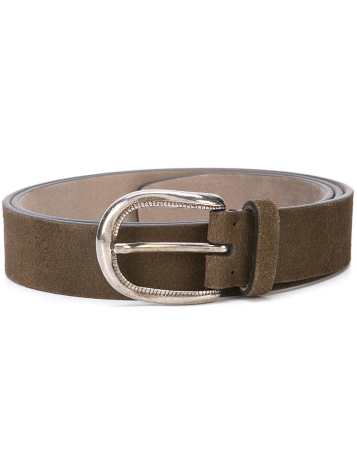 Brunello Cucinelli Round Buckle Belt - Green