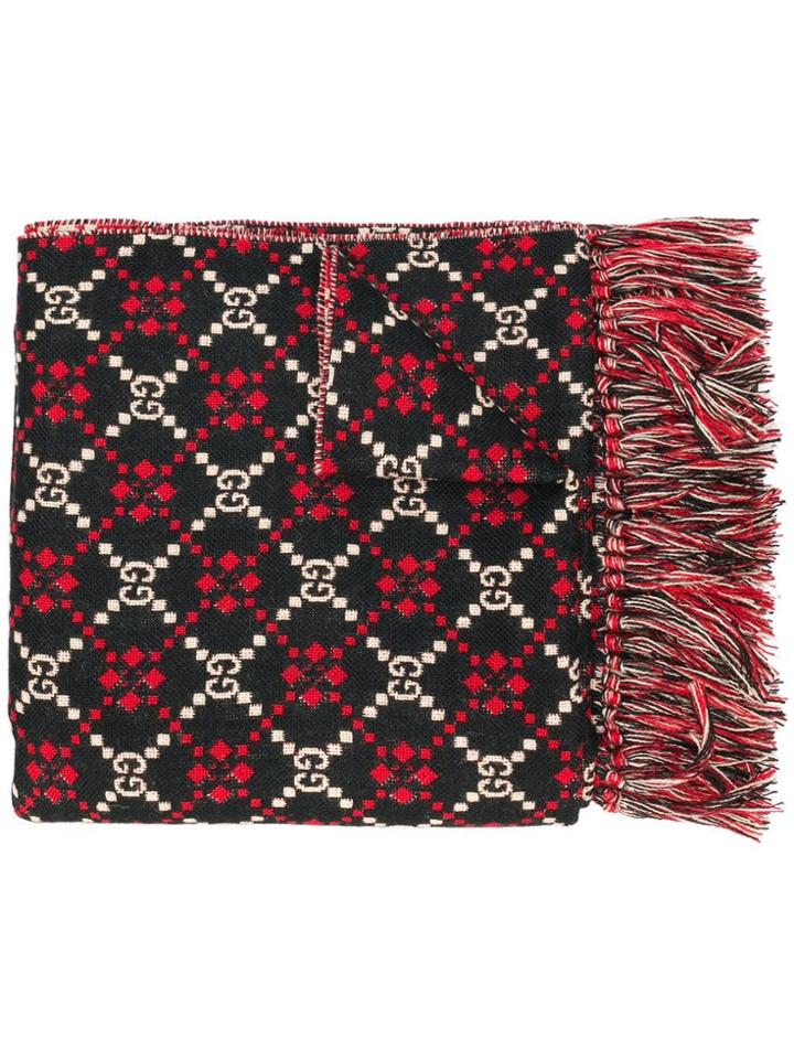 Gucci Gg Diamond Oversized Scarf - Black