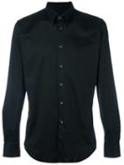 Giorgio Armani Concealed Button-down Shirt, Men's, Size: 38, Black, Cotton