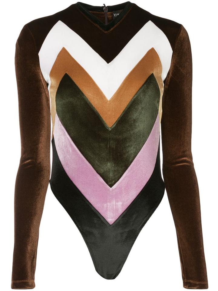 Y/project Colour Block Velvet Body - Brown