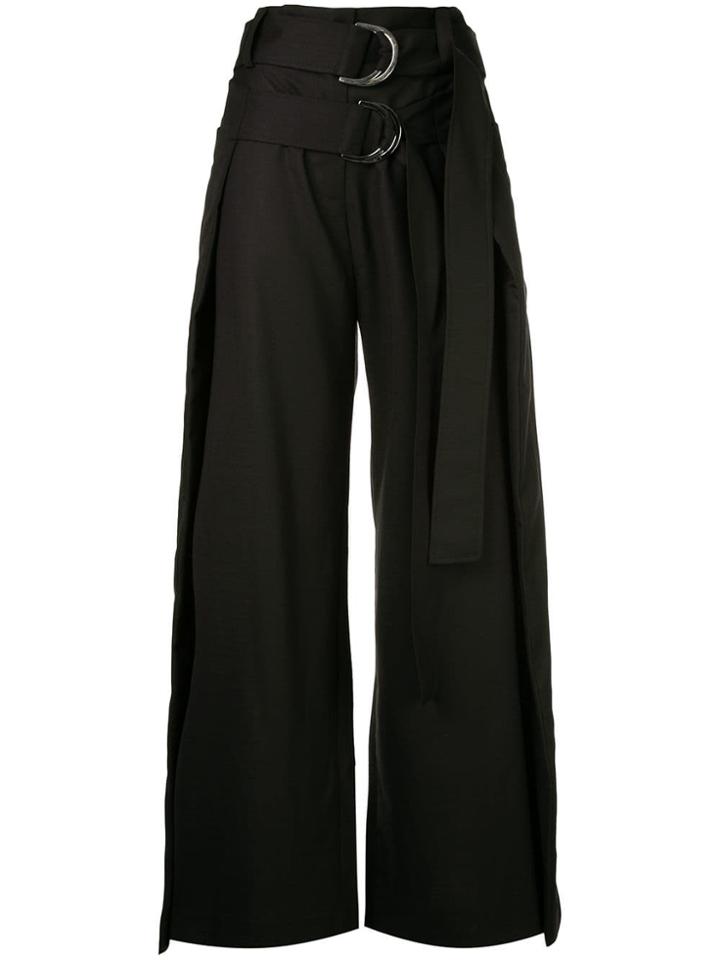 Eudon Choi Double Belt High Waist Trousers - Black