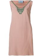 Prada Embellished Neck Dress - Pink