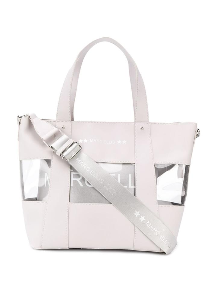 Marc Ellis Transparent Panel Tote Bag - White