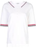 Thom Browne Stripe Detail Polo Shirt - White