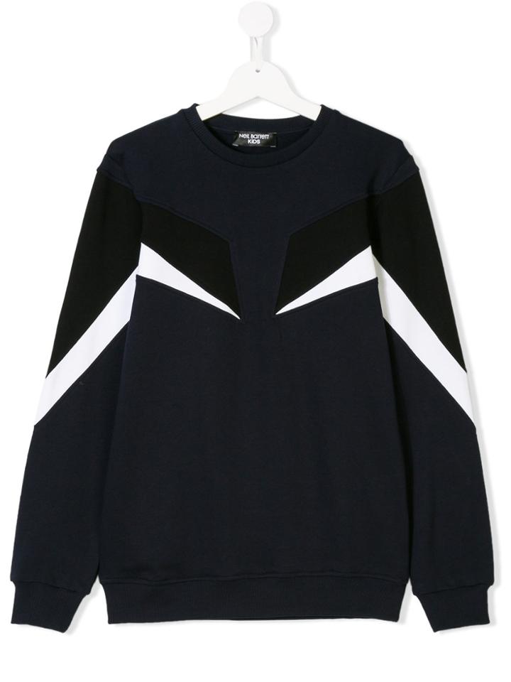 Neil Barrett Kids Teen Paneled Sweatshirt - Blue