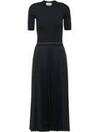 Prada Crepe De Chine Long Dress - Black