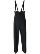 Tibi Suspender Cropped Trousers, Women's, Size: 4, Black, Polyester/spandex/elastane/wool