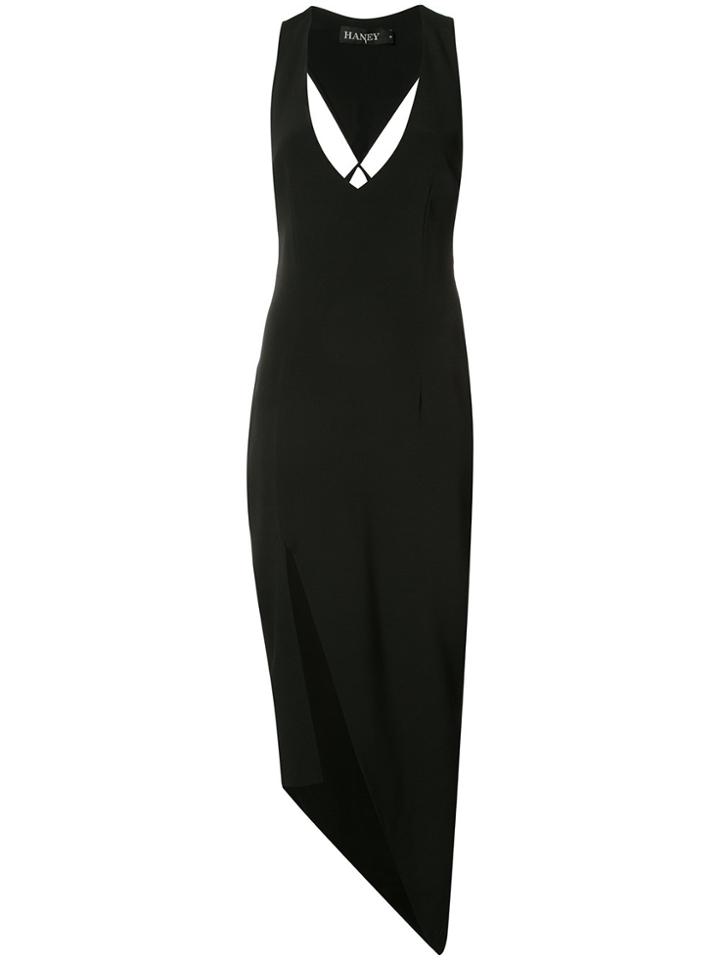 Haney Fitted Side-slit Dress - Black