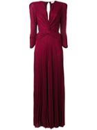 Elisabetta Franchi Long V-neck Dress - Red