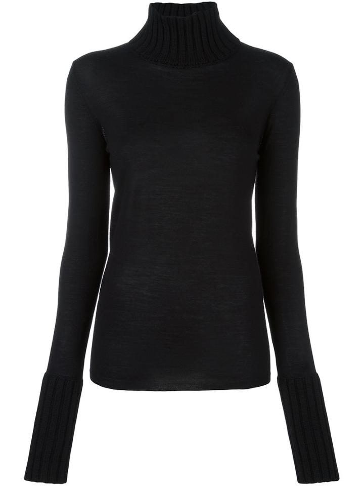 Simone Rocha Ribbed Detailing Pullover, Women's, Size: Xs, Black, Silk/cashmere/wool/merino