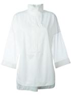 Akris Zipped Shirt, Women's, Size: 40, White, Cotton