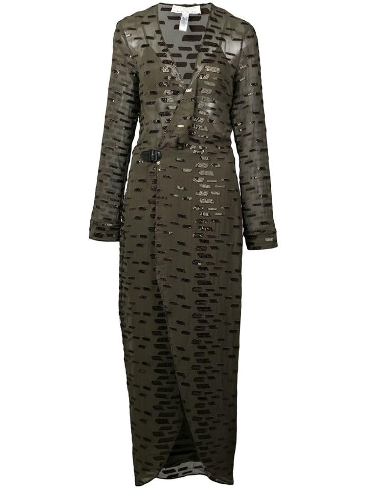 Fleur Du Mal Leather And Sequin Dress - Green