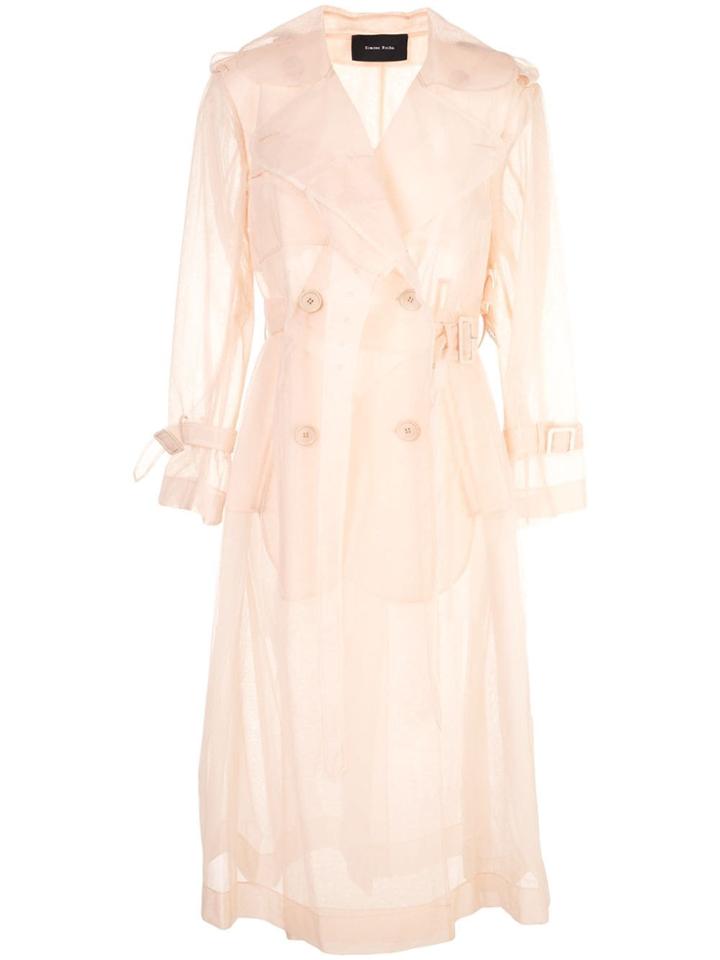 Simone Rocha Sheer Panelled Trench Coat - Neutrals