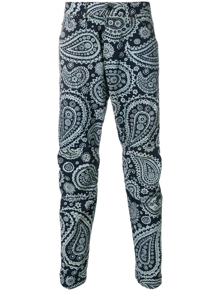 G-star Raw Paisley Print Trousers - Blue