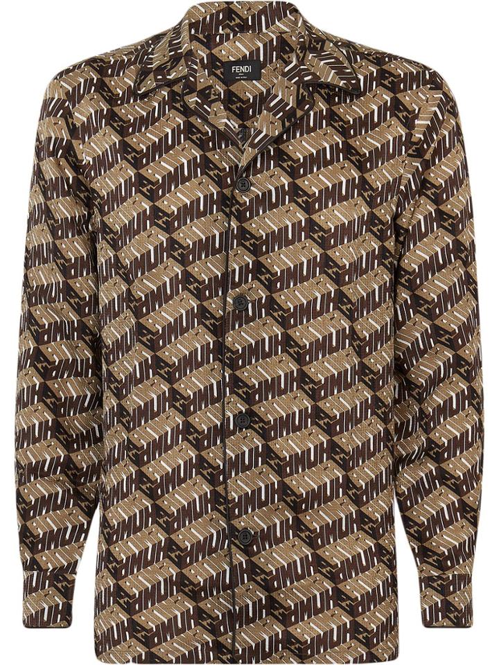 Fendi Roma Amor Pattern Shirt - Brown