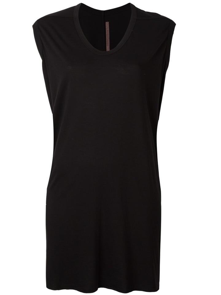Rick Owens Lilies Elongated Sleeveless T-shirt, Women's, Size: 44, Black, Cotton/viscose/nylon