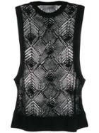 Iro Geometric Pattern Knitted Top - Black