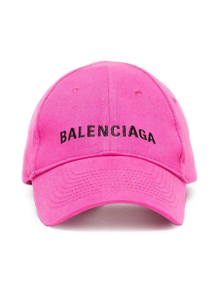 Balenciaga Pink Logo Embroidered Cap