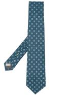 Canali Circle Embroidered Tie - Green