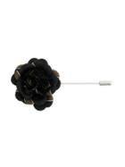 Lanvin Checked Flower Brooch - Black