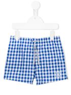 Douuod Kids - Checked Swim Shorts - Kids - Polyamide/polyester - 2 Yrs, Blue