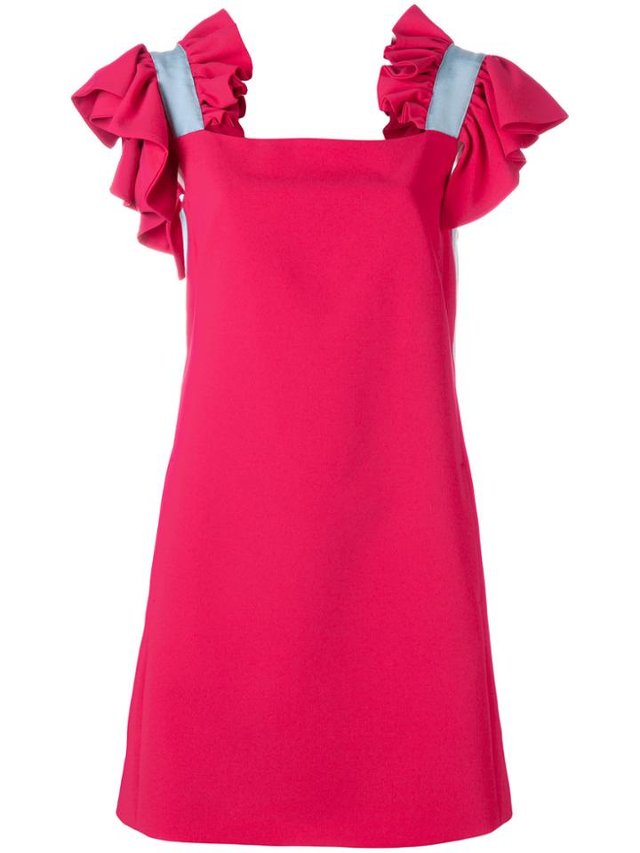 Brognano Ruffle Sleeve Dress - Pink & Purple
