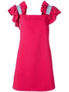 Brognano Ruffle Sleeve Dress - Pink & Purple